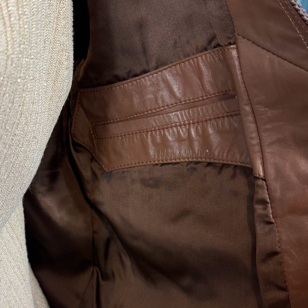 Brazilia by D&H women’s genuine leather jacket, size 42 in rich chocolate brown - Picture 5 of 9